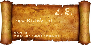 Lepp Richárd névjegykártya